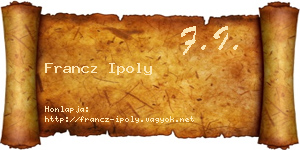 Francz Ipoly névjegykártya